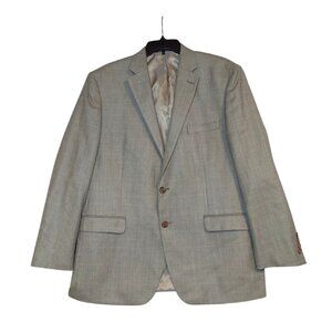 Lauren Ralph Lauren Mens 46R Wool & Silk Blend Two-Button Blazer Gray Plaid Notc